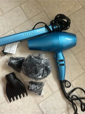 BaBylissPRO Blue Hair Dryer & Flat Iron Styling Set